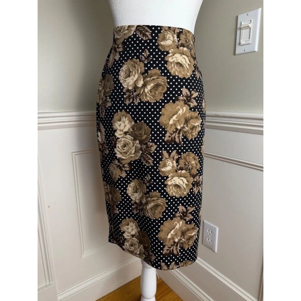 NYC New York Clothing Co Floral Polka Dot Pencil Skirt Size S